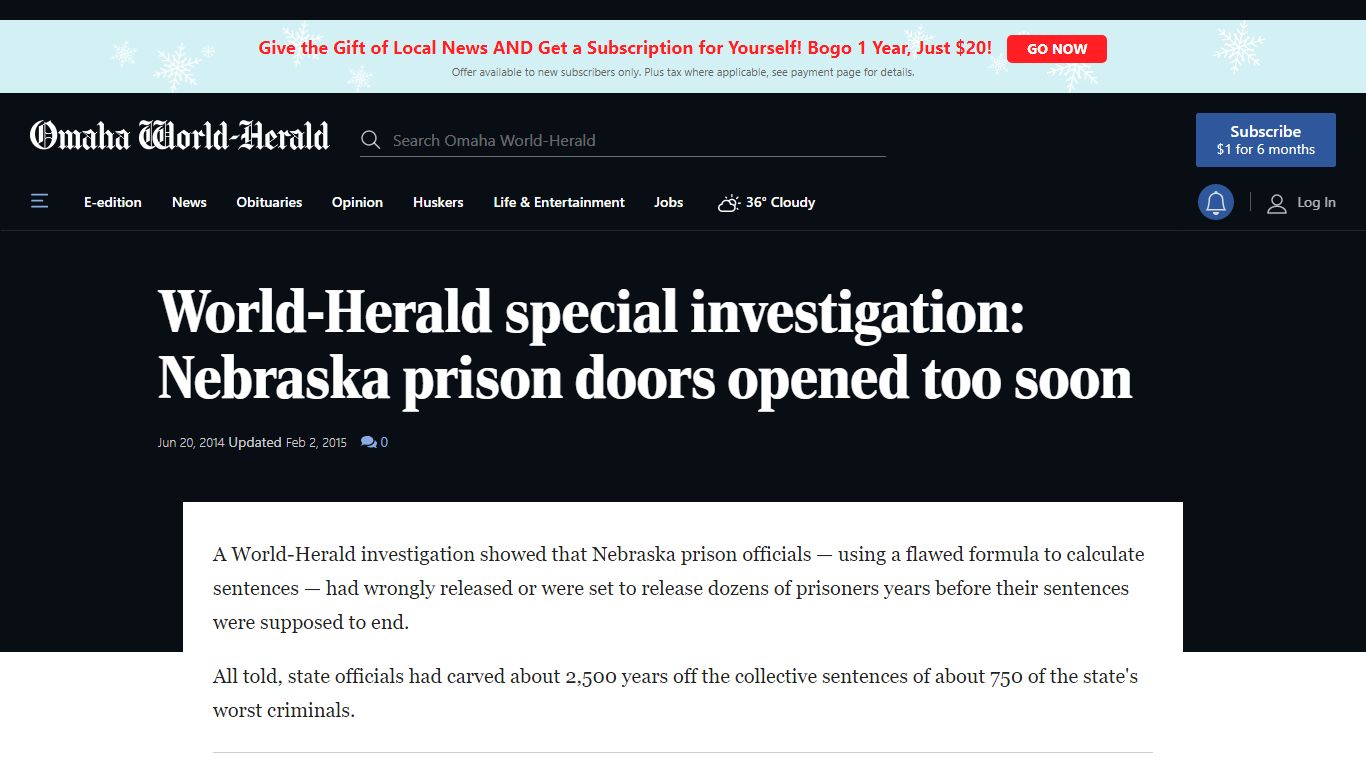 World-Herald special investigation: Nebraska prison doors opened too soon