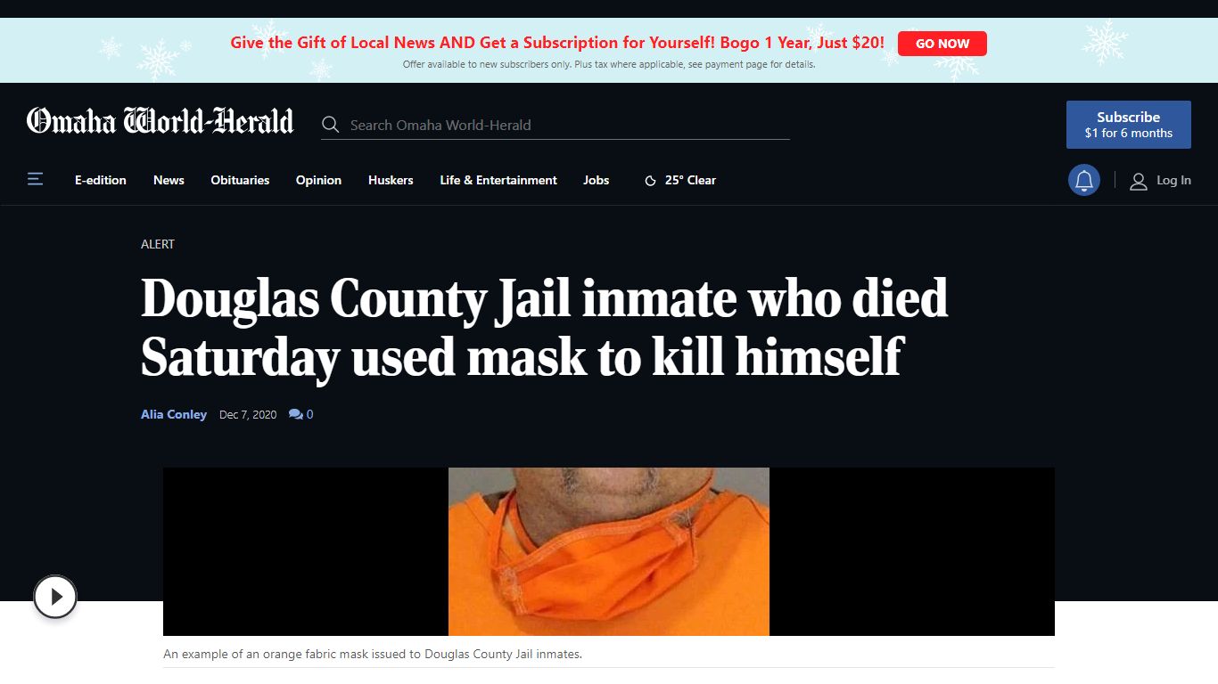 Douglas County Jail inmate who died Saturday used ... - Omaha World-Herald